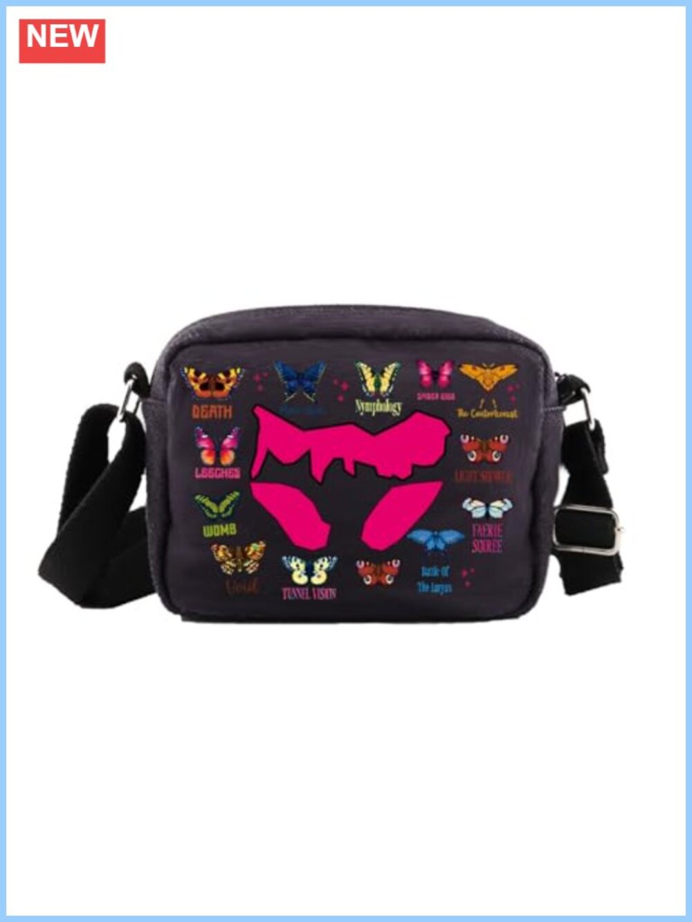 Singer Crossbody Bag Canvas Print Butterfly Album Gift Tour Bag Music Lover